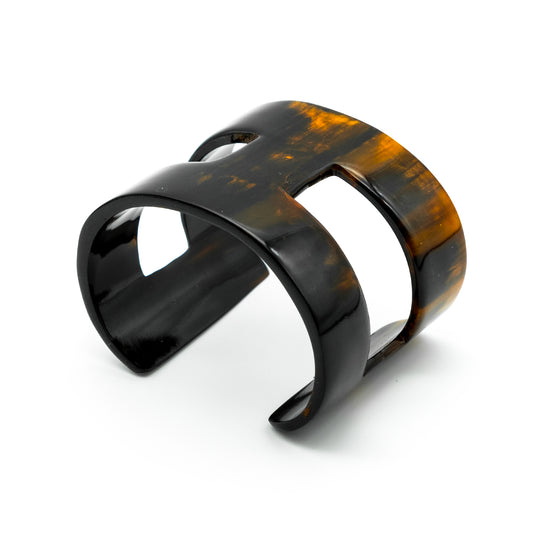 Bracelet manchette M grand ambré