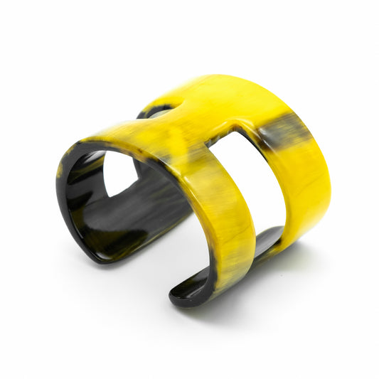 Bracelet manchette M grand ambré