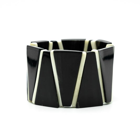 Bracelet os triangulaires alternance blanc fin MAINTY