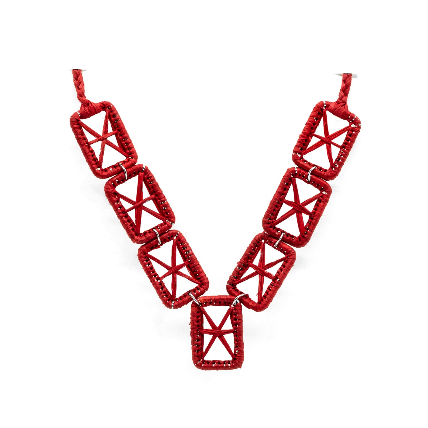 Collier rafia rectangle étoile RINA