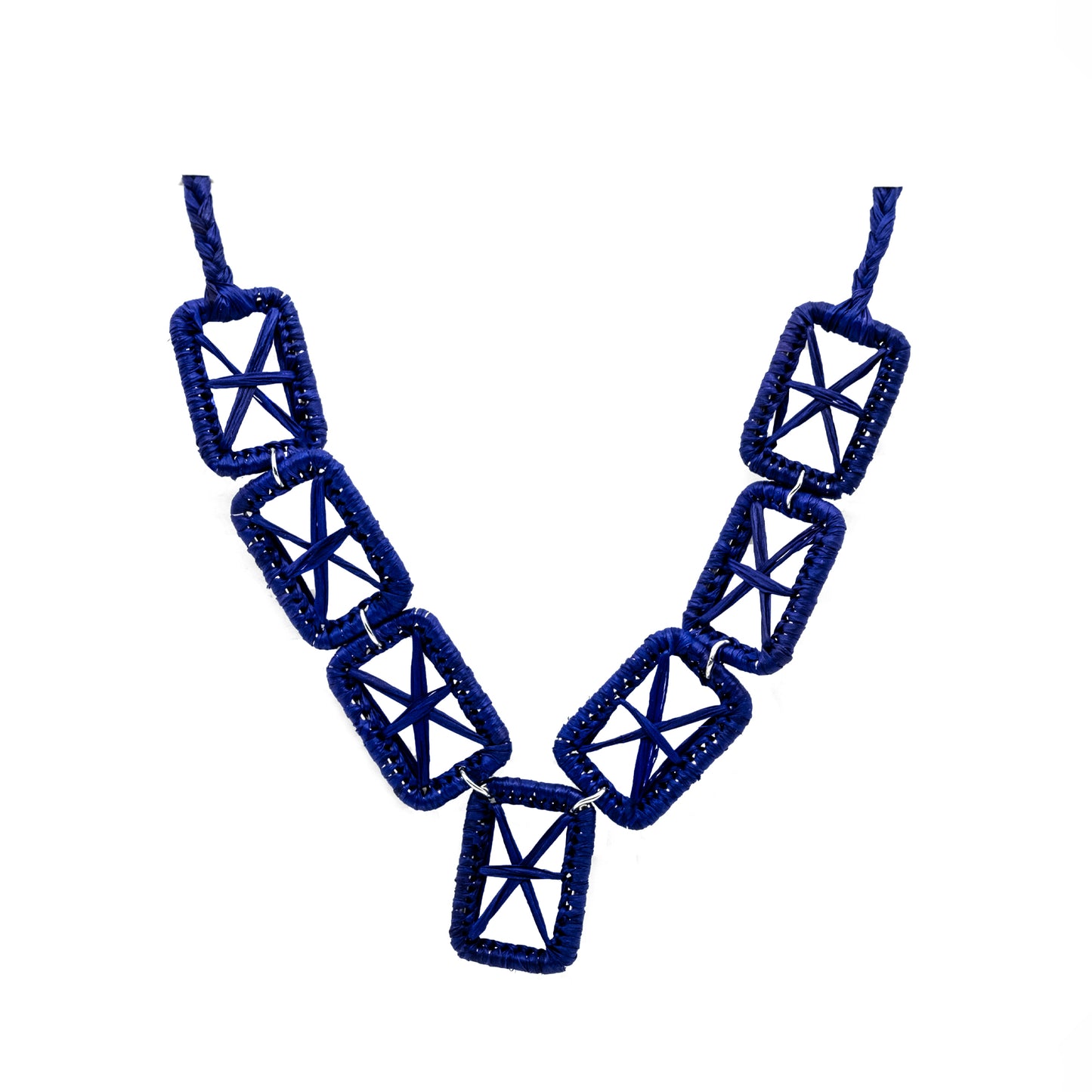 Collier rafia rectangle étoile RINA