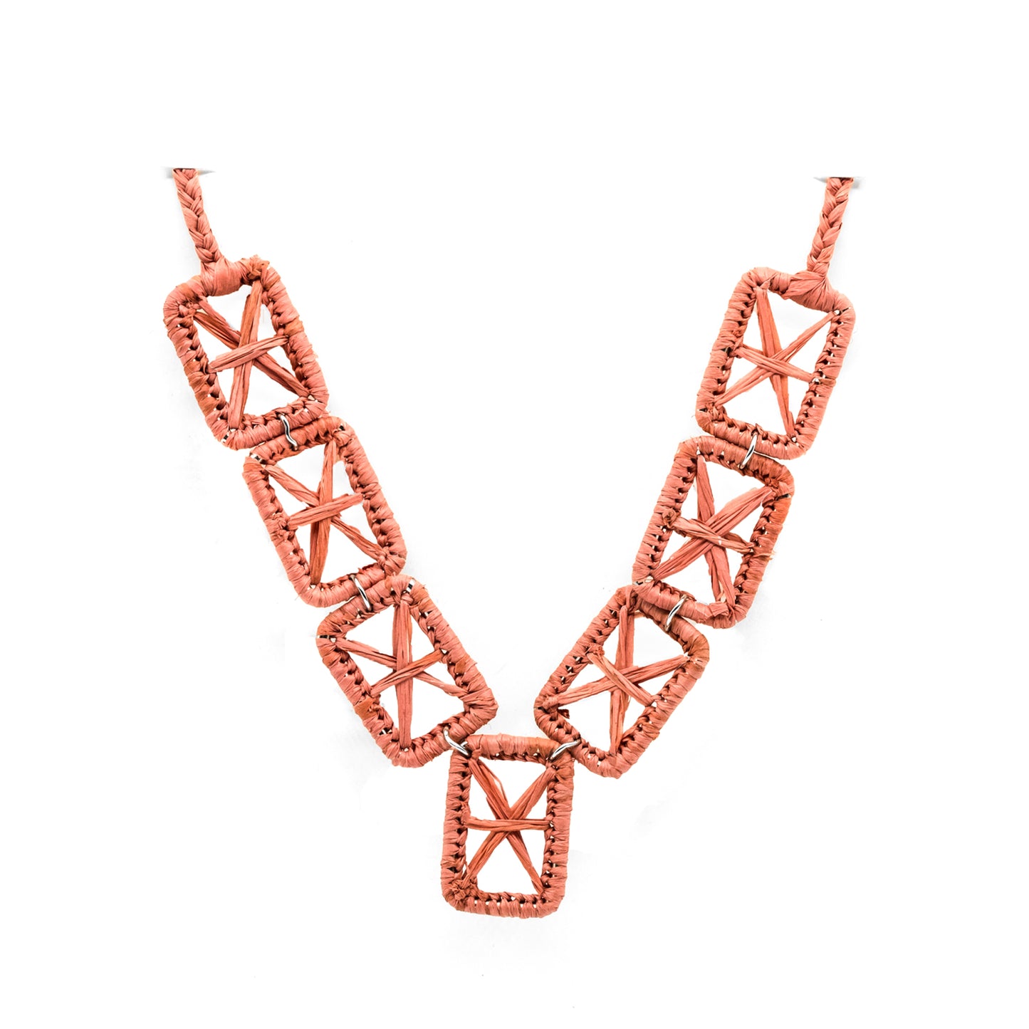 Collier rafia rectangle étoile RINA