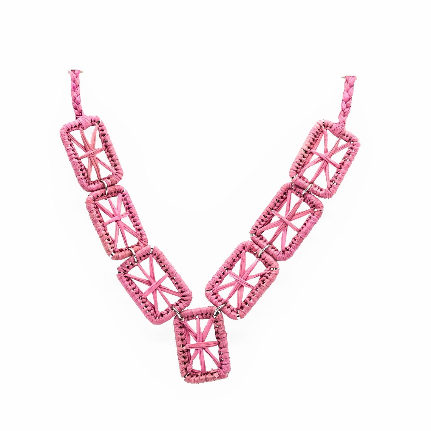 Collier rafia rectangle étoile RINA