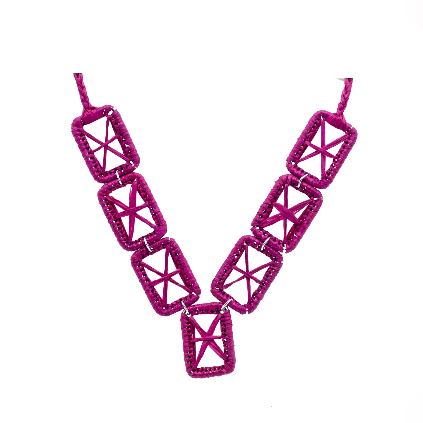 Collier rafia rectangle étoile RINA