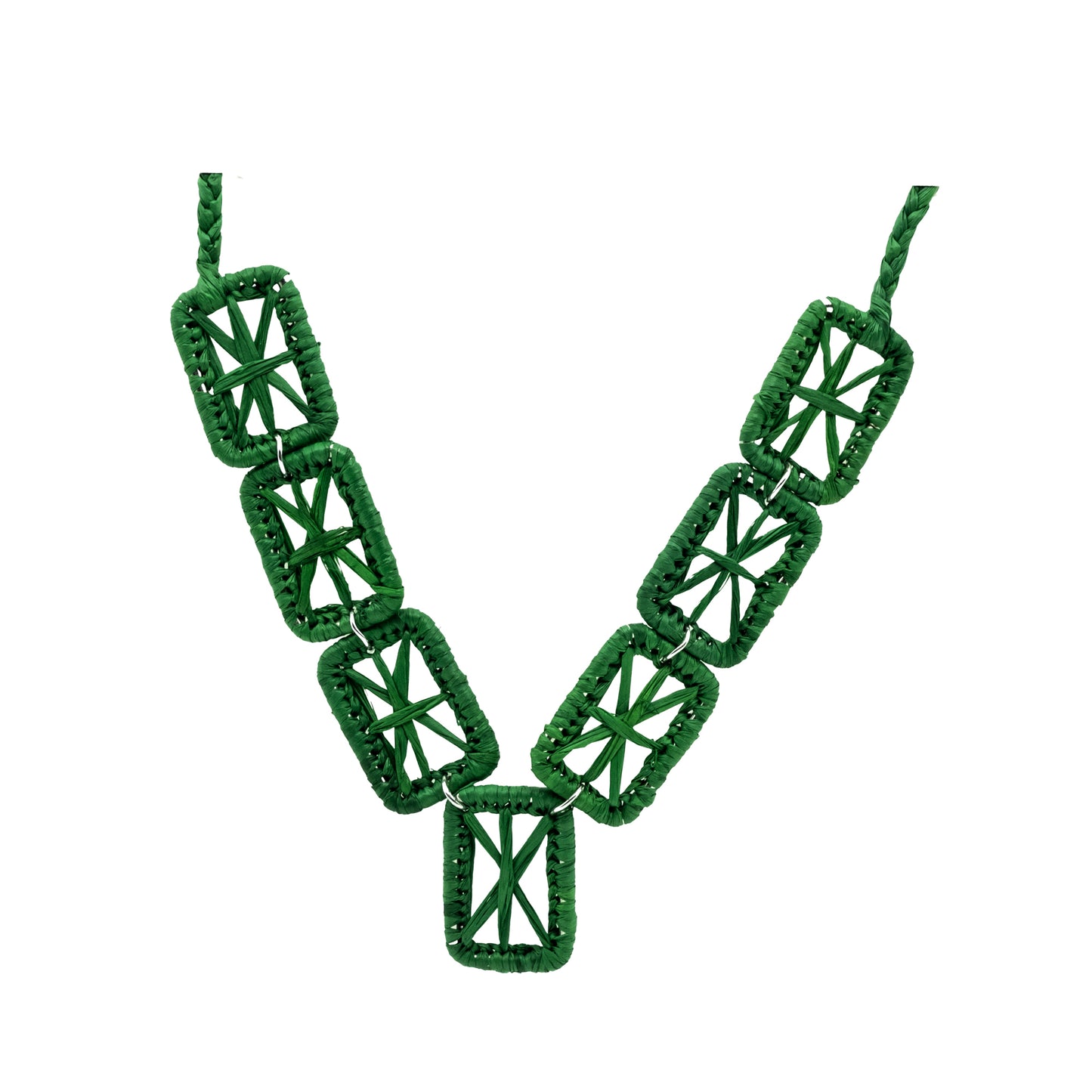 Collier rafia rectangle étoile RINA