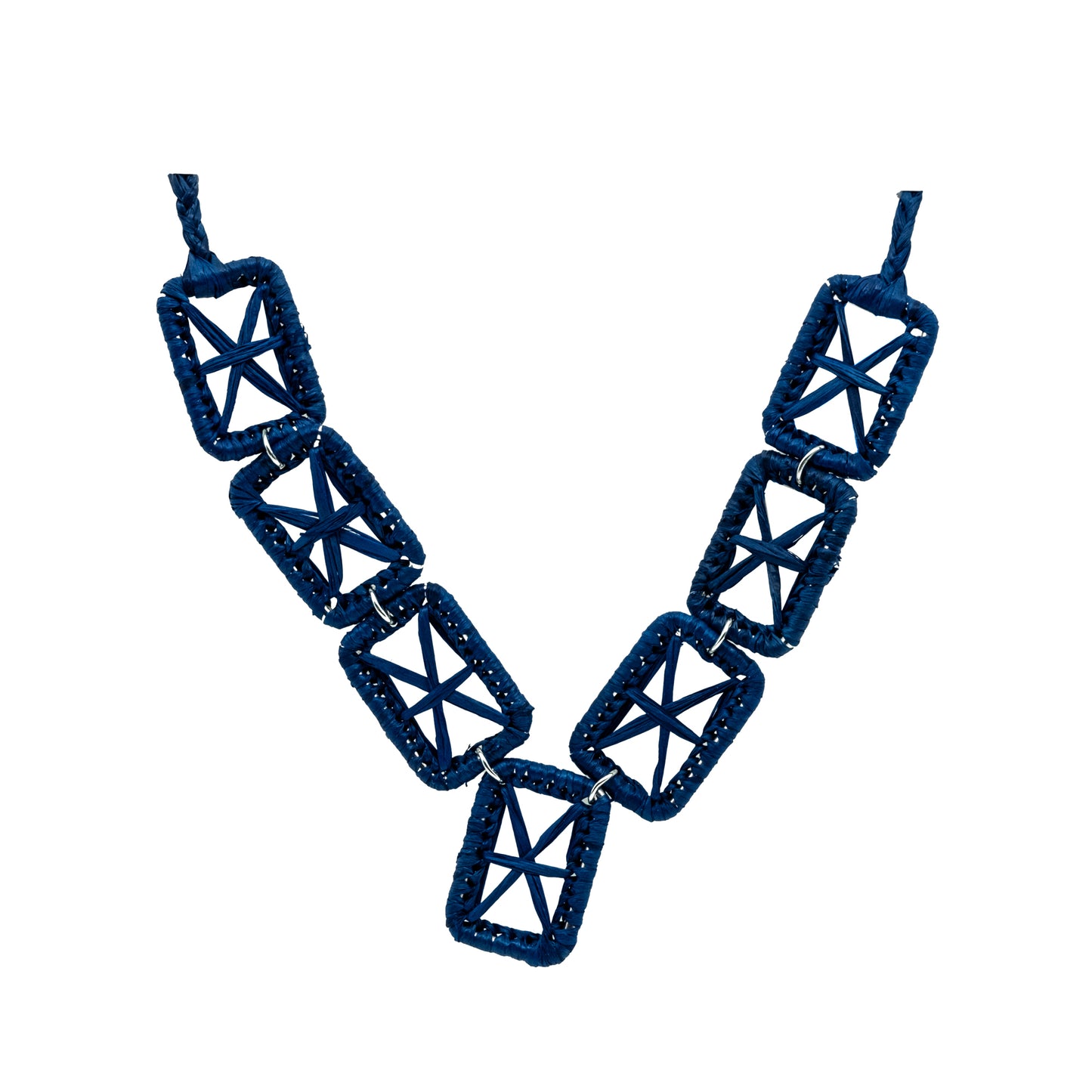 Collier rafia rectangle étoile RINA