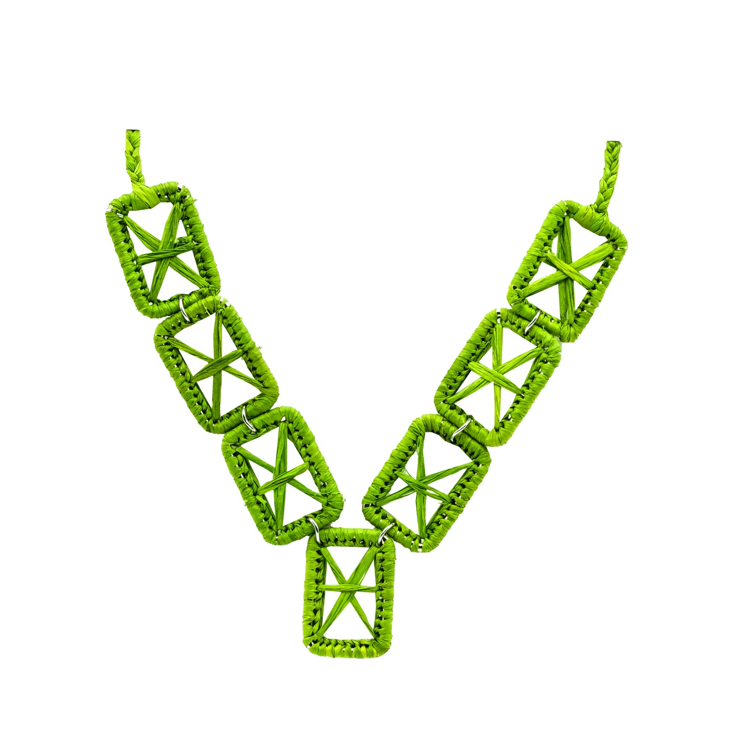 Collier rafia rectangle étoile RINA