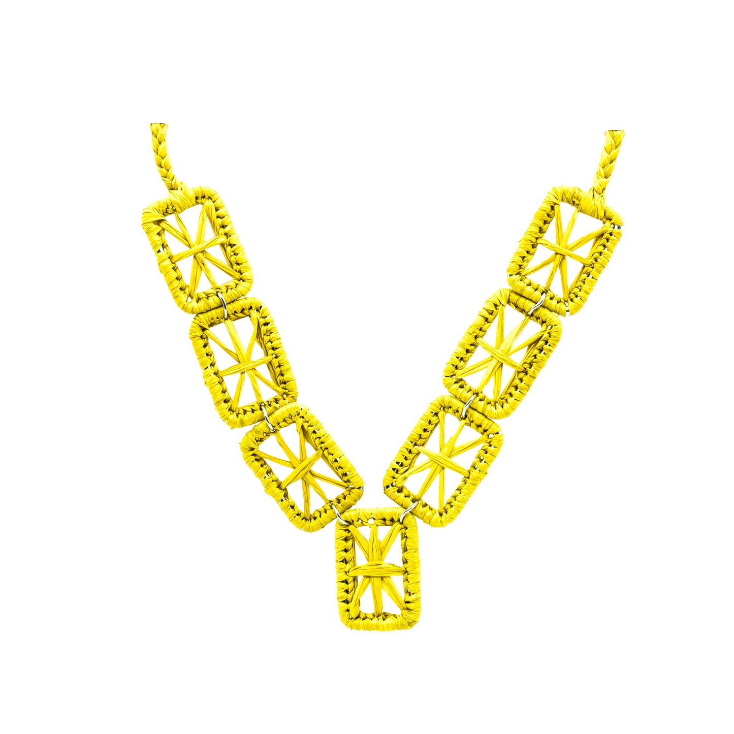 Collier rafia rectangle étoile RINA