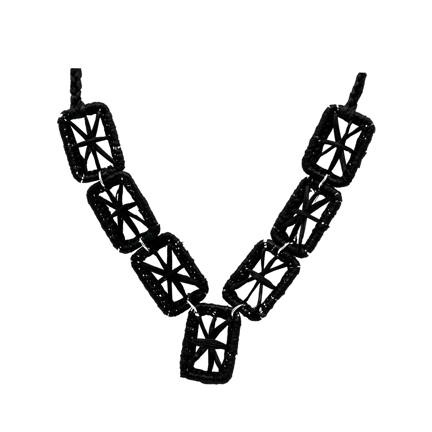 Collier rafia rectangle étoile RINA