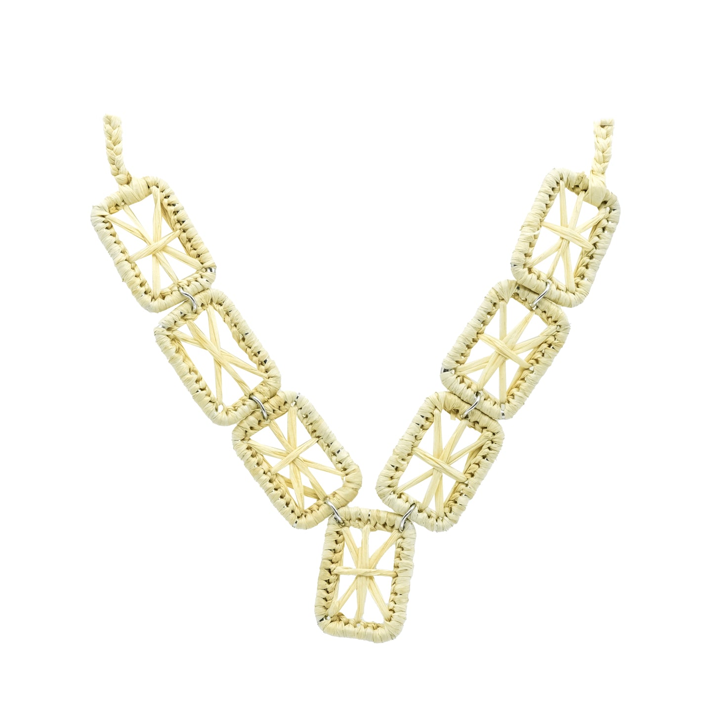 Collier rafia rectangle étoile RINA