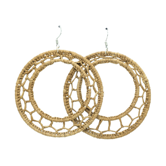 Boucles rafia créole lune STAR