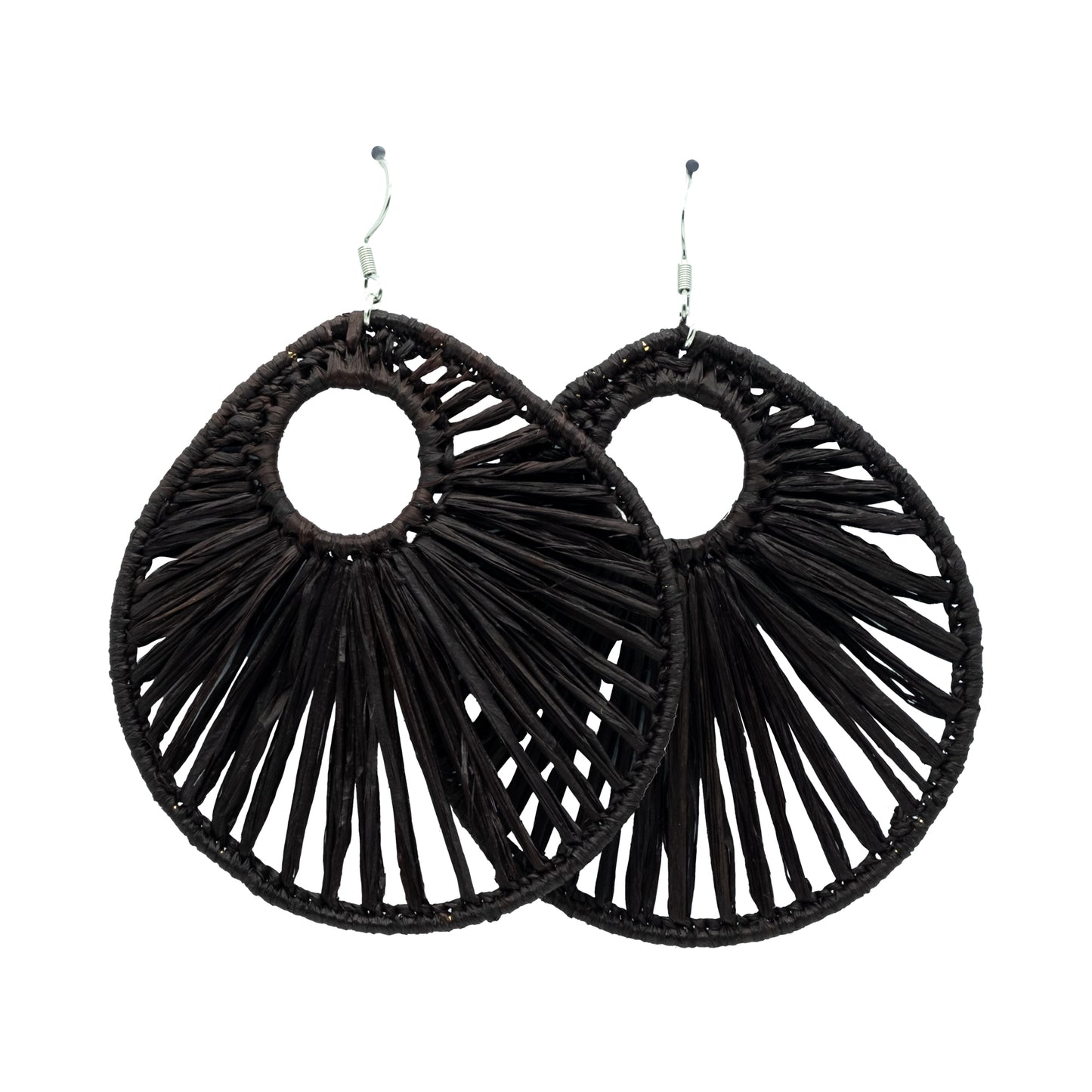 Boucles rafia goutte d’eau striée trouée ALA