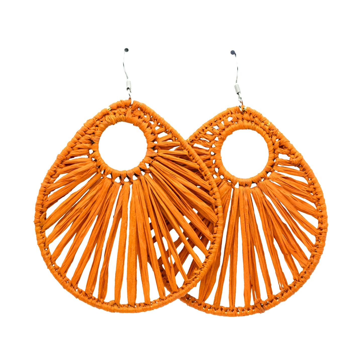 Boucles rafia goutte d’eau striée trouée ALA