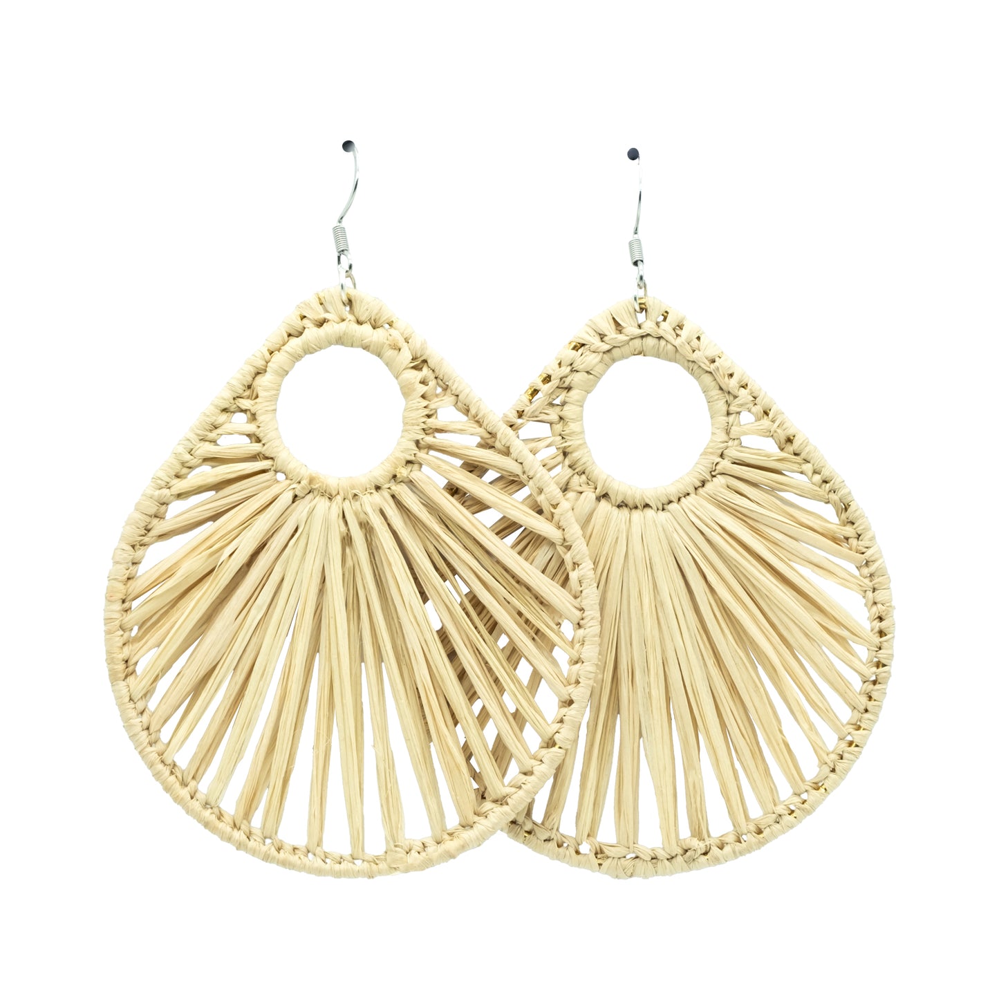 Boucles rafia goutte d’eau striée trouée ALA