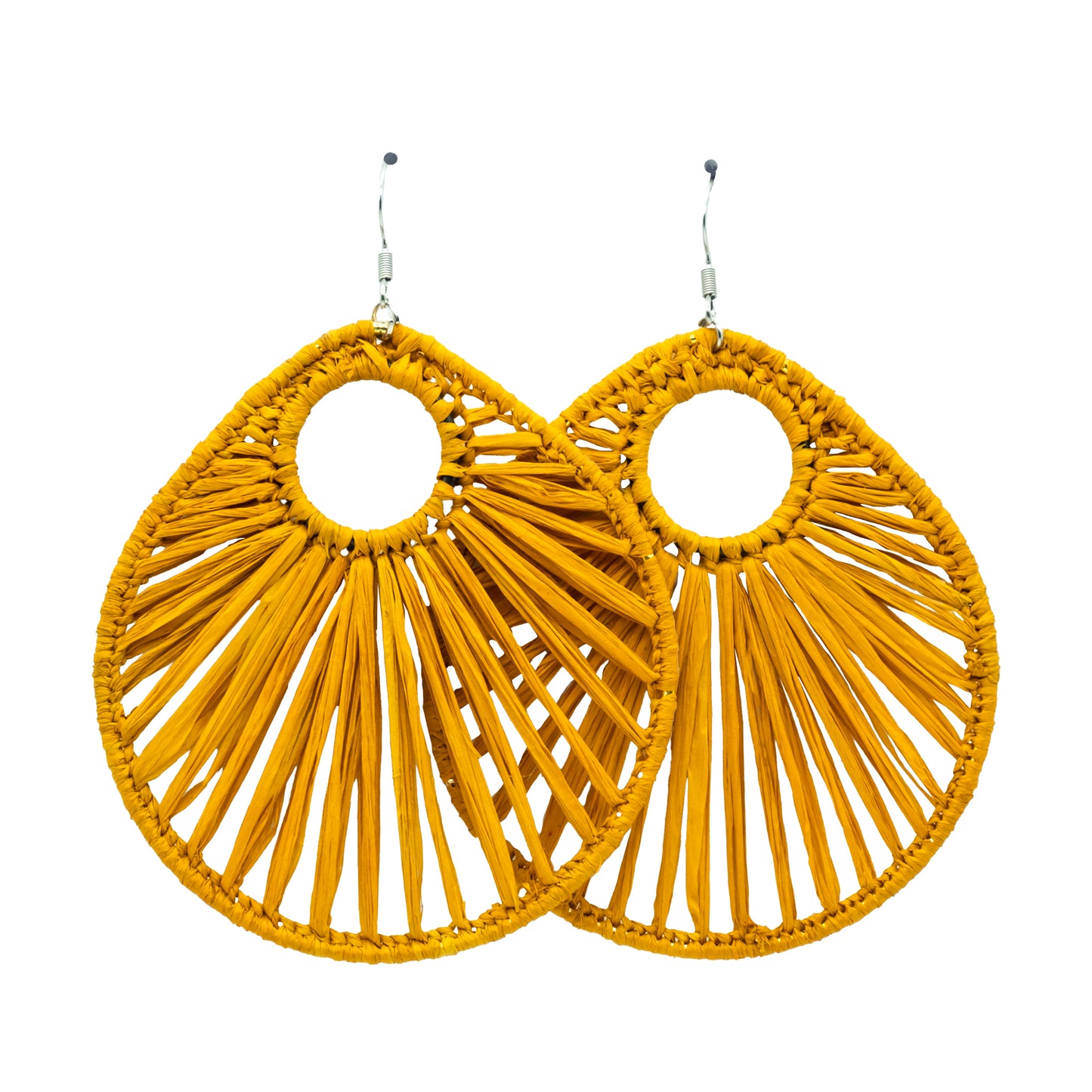 Boucles rafia goutte d’eau striée trouée ALA