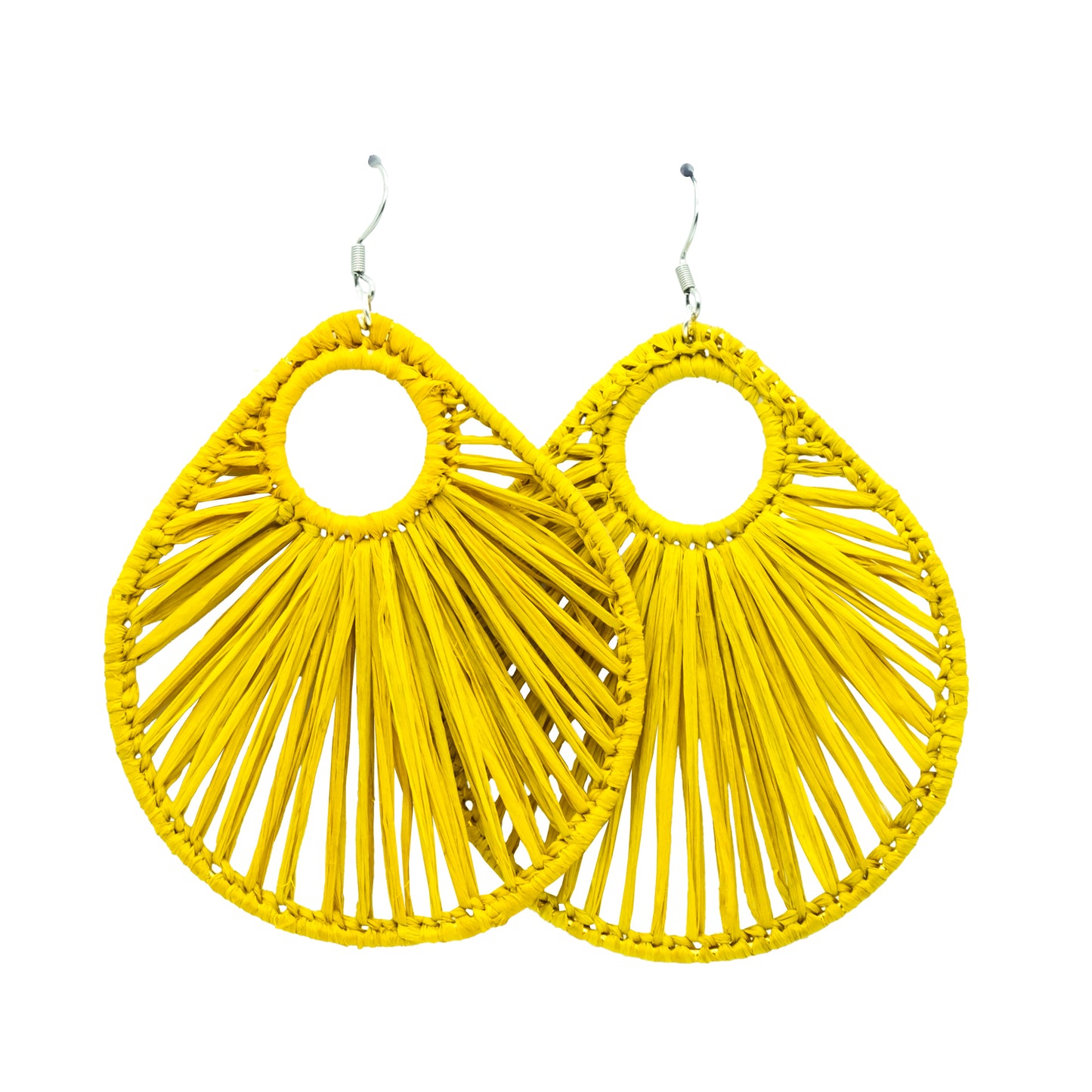 Boucles rafia goutte d’eau striée trouée ALA