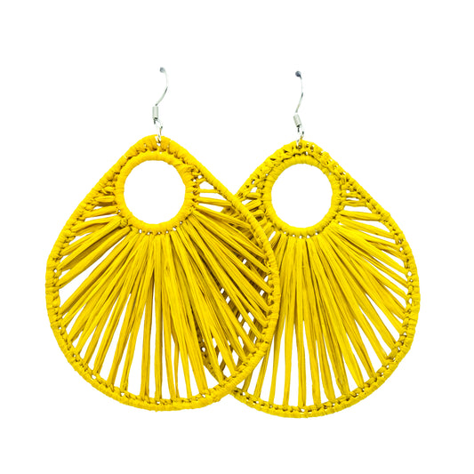 Boucles rafia goutte d’eau striée trouée ALA