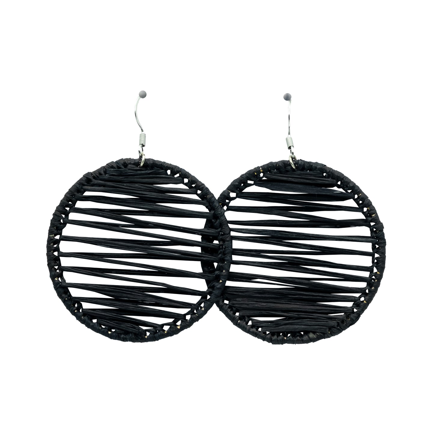 Boucles rafia rondes striées ZEBRA