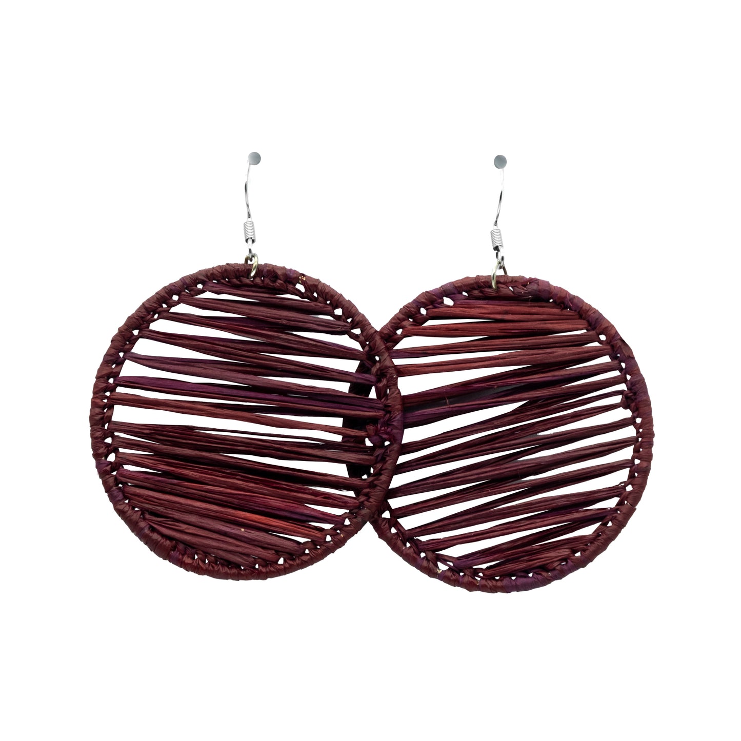 Boucles rafia rondes striées ZEBRA