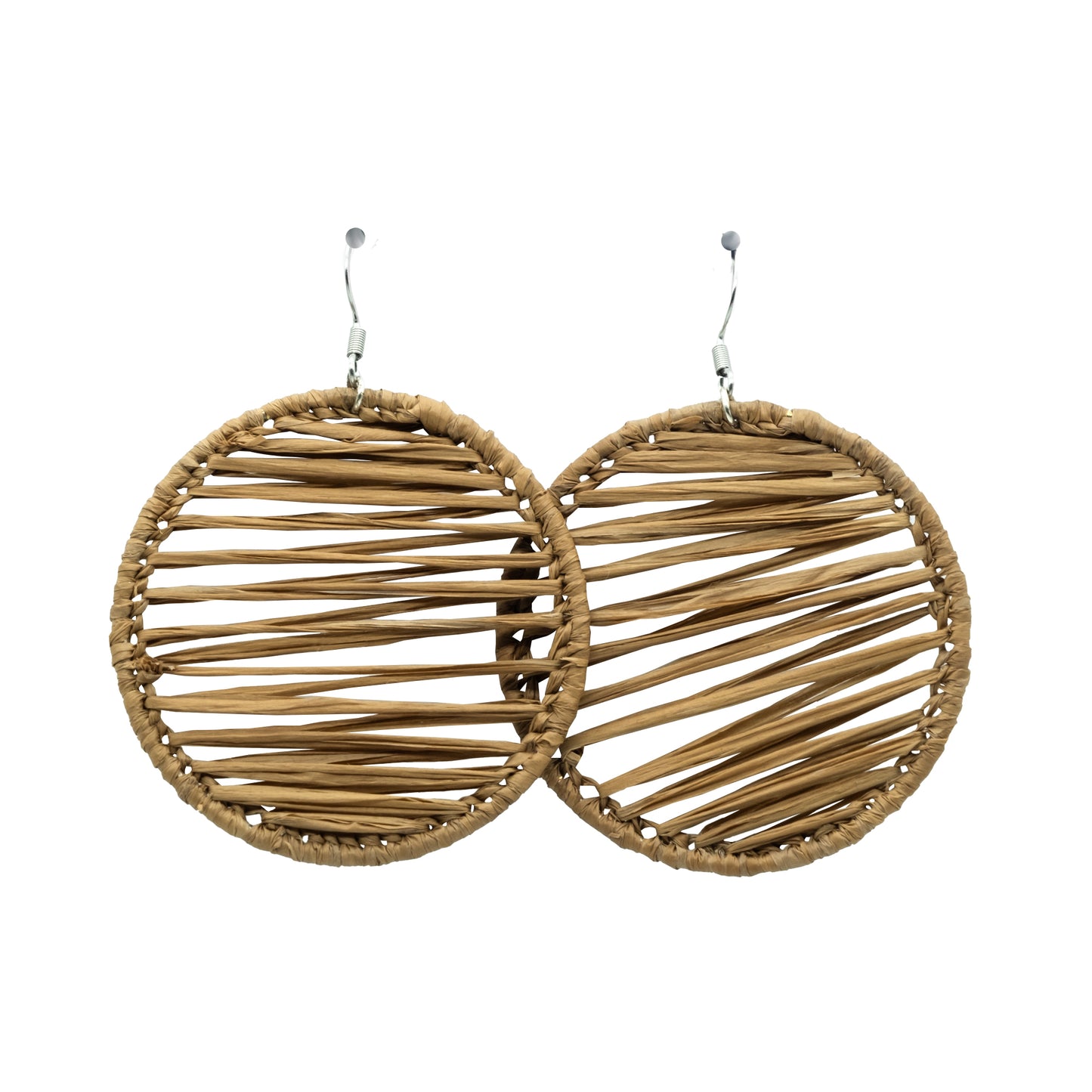 Boucles rafia rondes striées ZEBRA