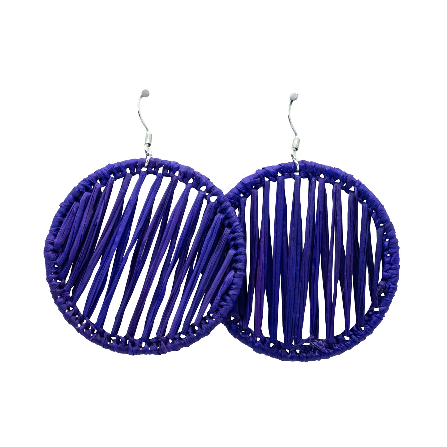 Boucles rafia rondes striées ZEBRA