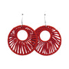 Boucles rafia rondes striées trouées ALA