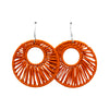 Boucles rafia rondes striées trouées ALA