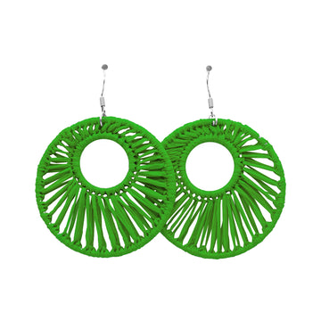 Boucles rafia rondes striées trouées ALA