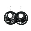 Boucles rafia rondes striées trouées ALA