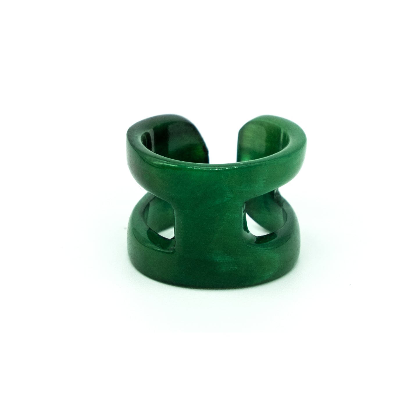 Bague corne rectangle dome ambrée MANGORO