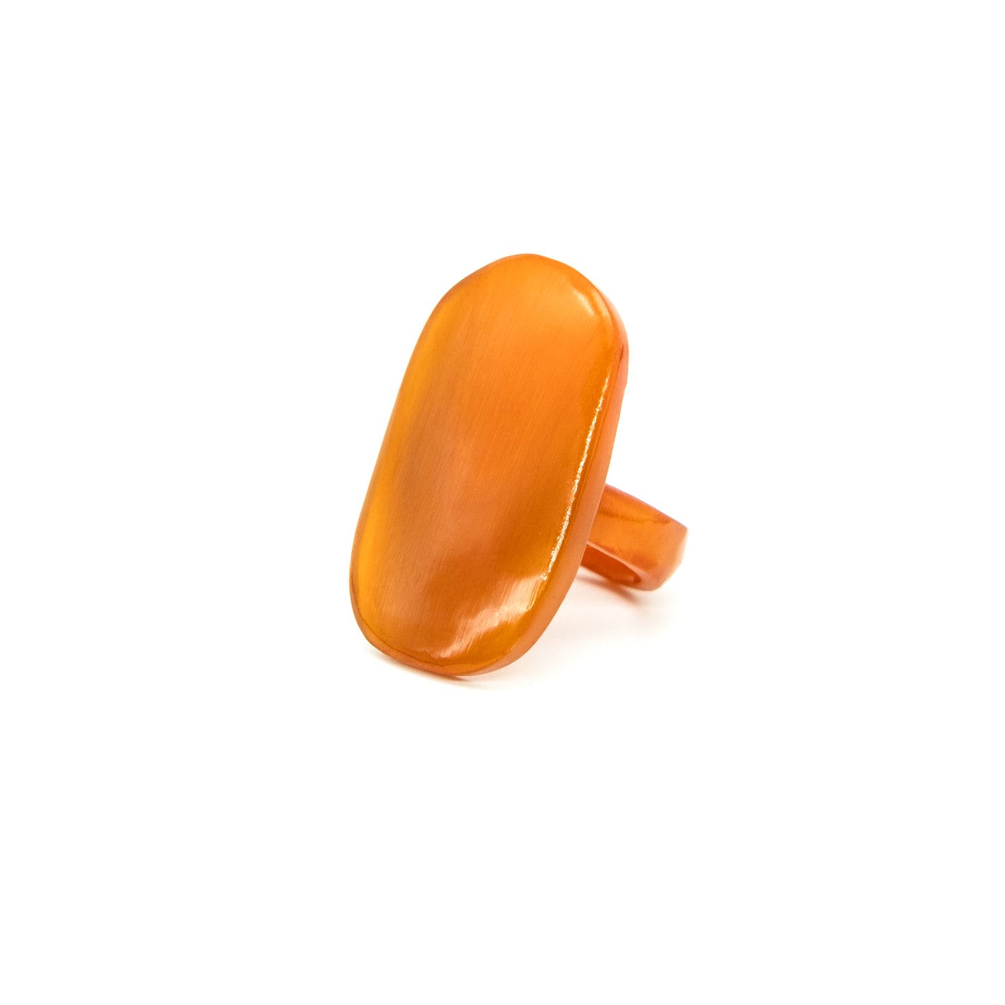 Bague corne rectangle unie VATOVAVY