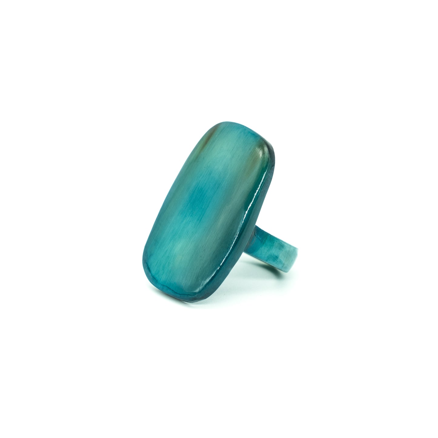 Bague corne rectangle unie VATOVAVY