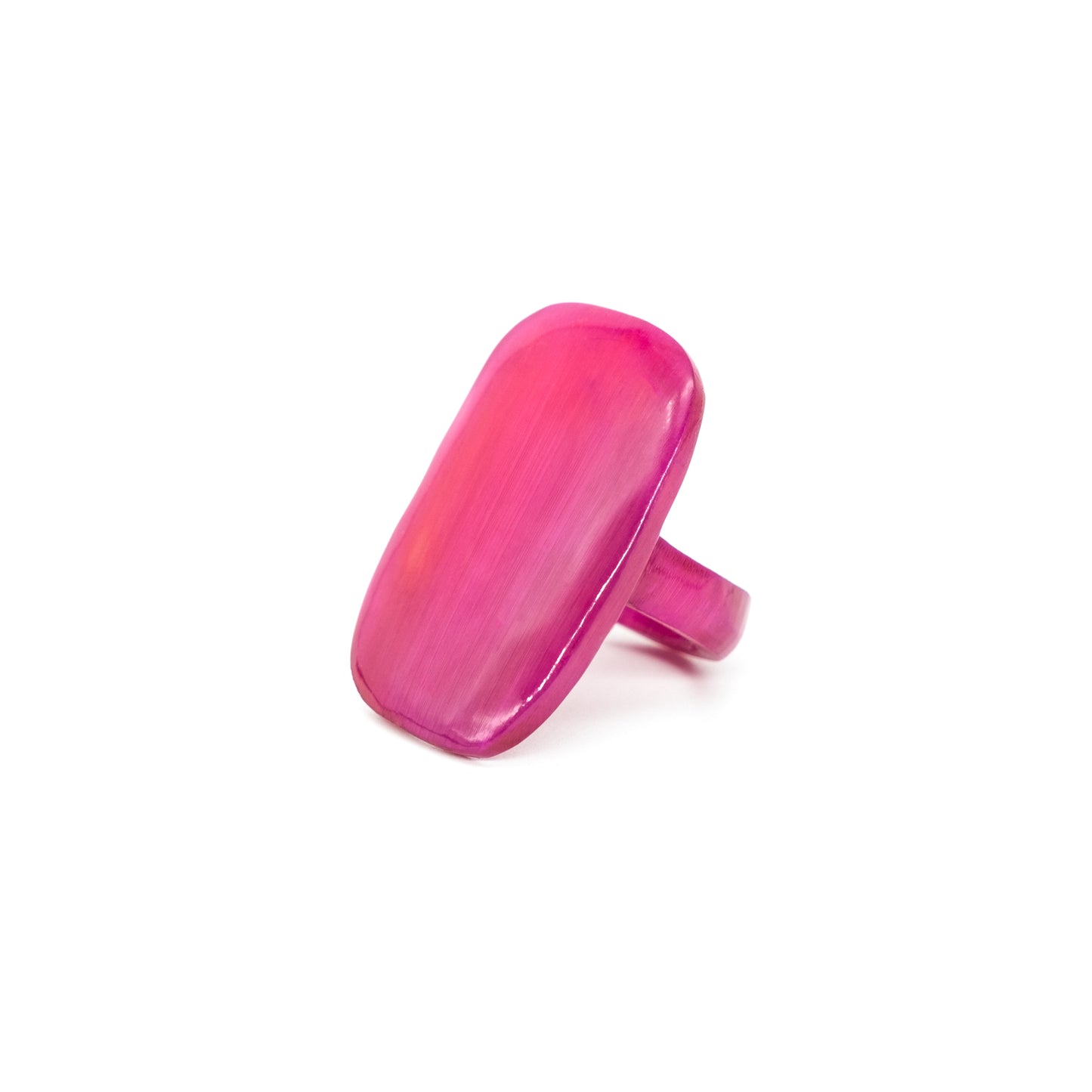 Bague corne rectangle unie VATOVAVY