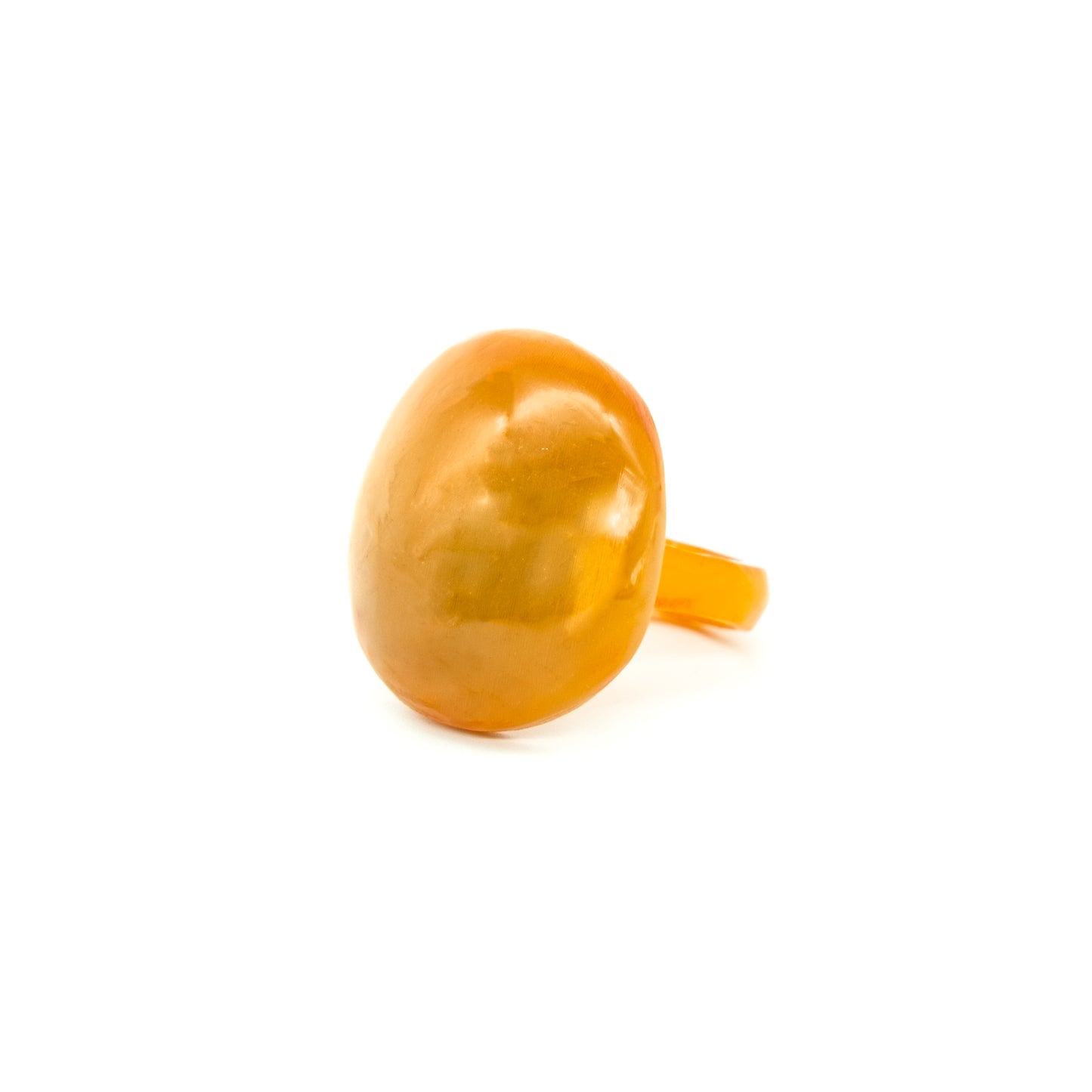 Bague corne rond dome unie MATSIATRA