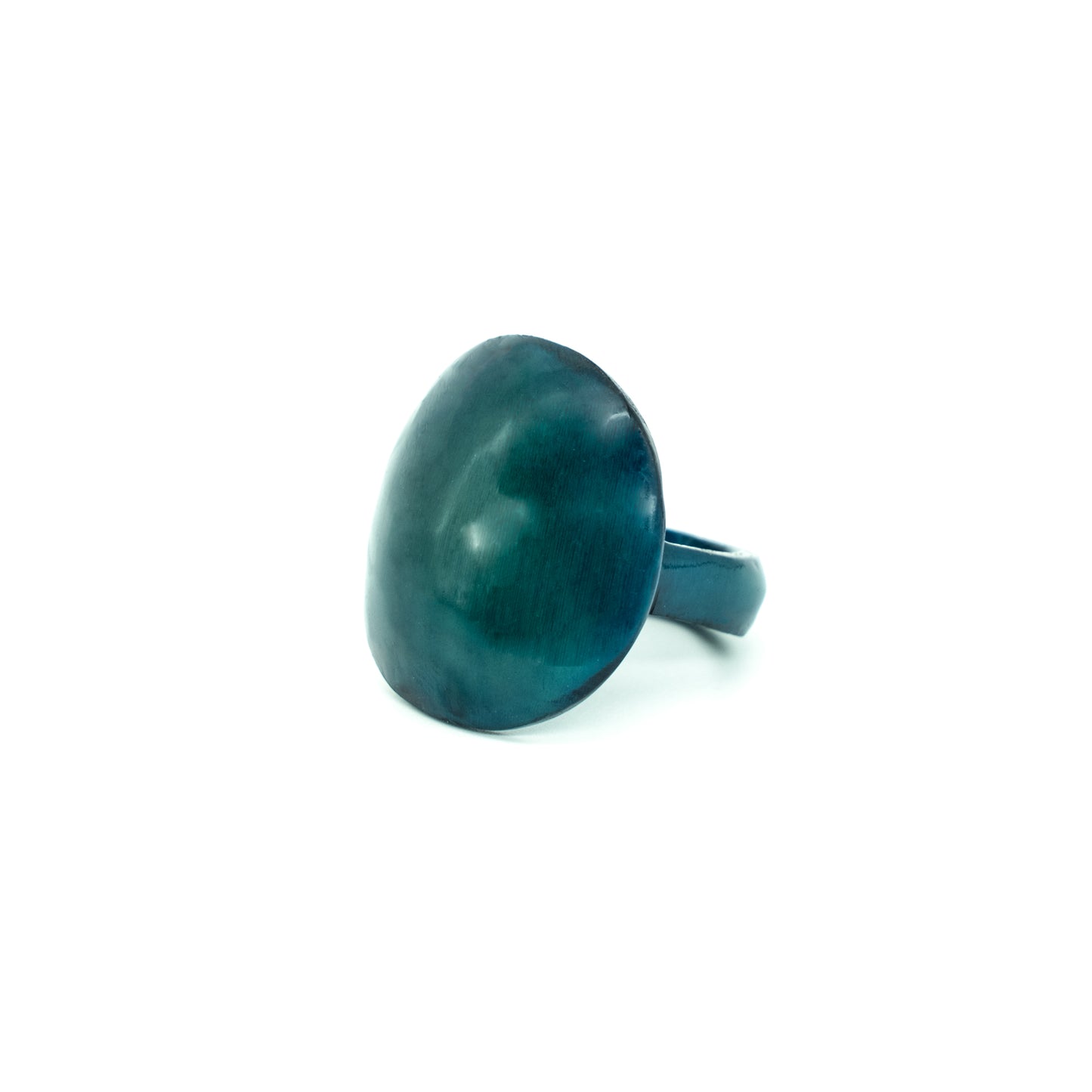 Bague corne rond dome unie MATSIATRA