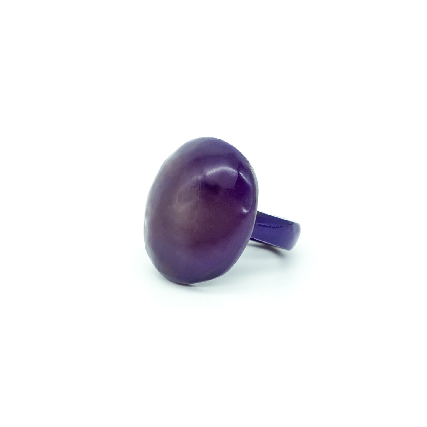 Bague corne rond dome unie MATSIATRA