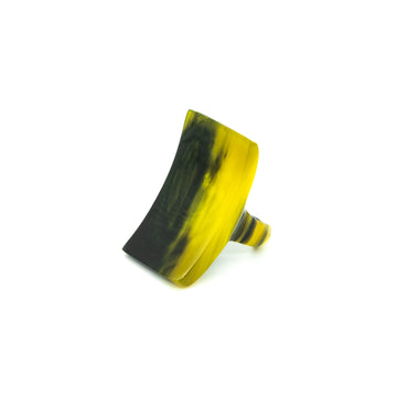 Bague corne rectangle incurvée unie IHOROMBE
