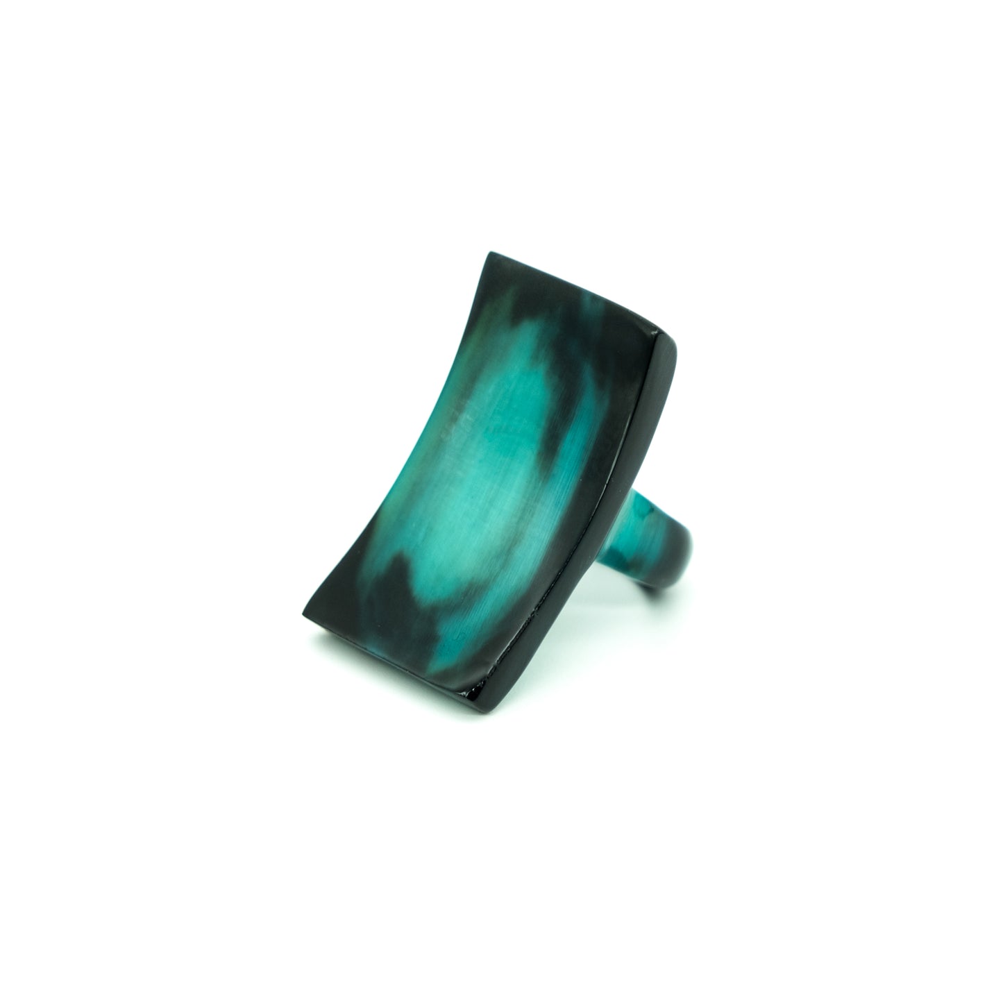 Bague corne rectangle incurvée unie IHOROMBE