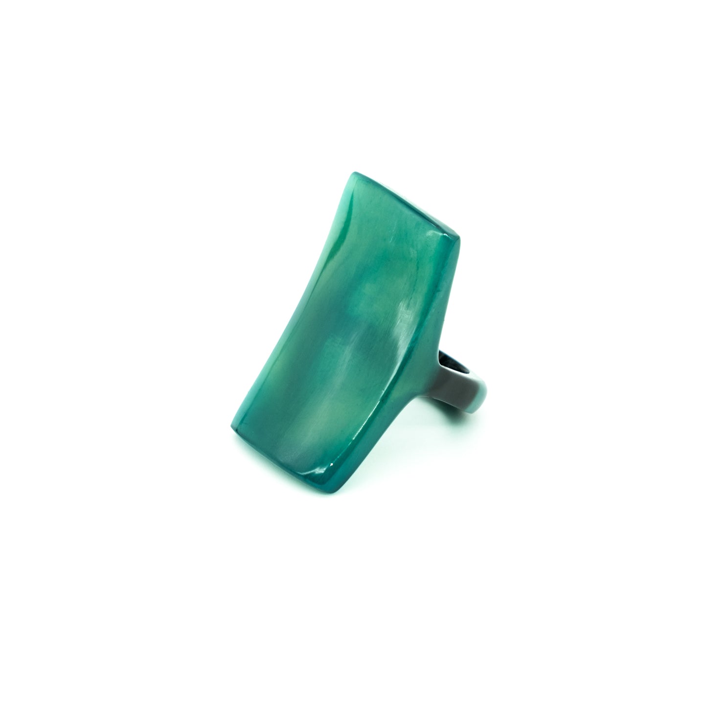 Bague corne rectangle incurvée unie IHOROMBE