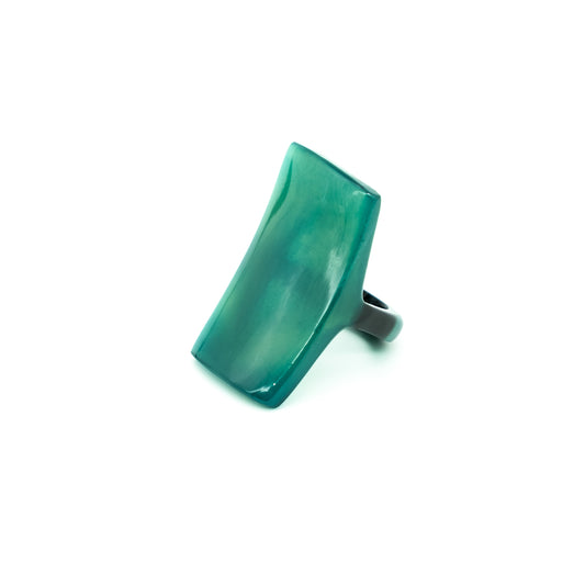 Bague corne rectangle incurvée unie IHOROMBE
