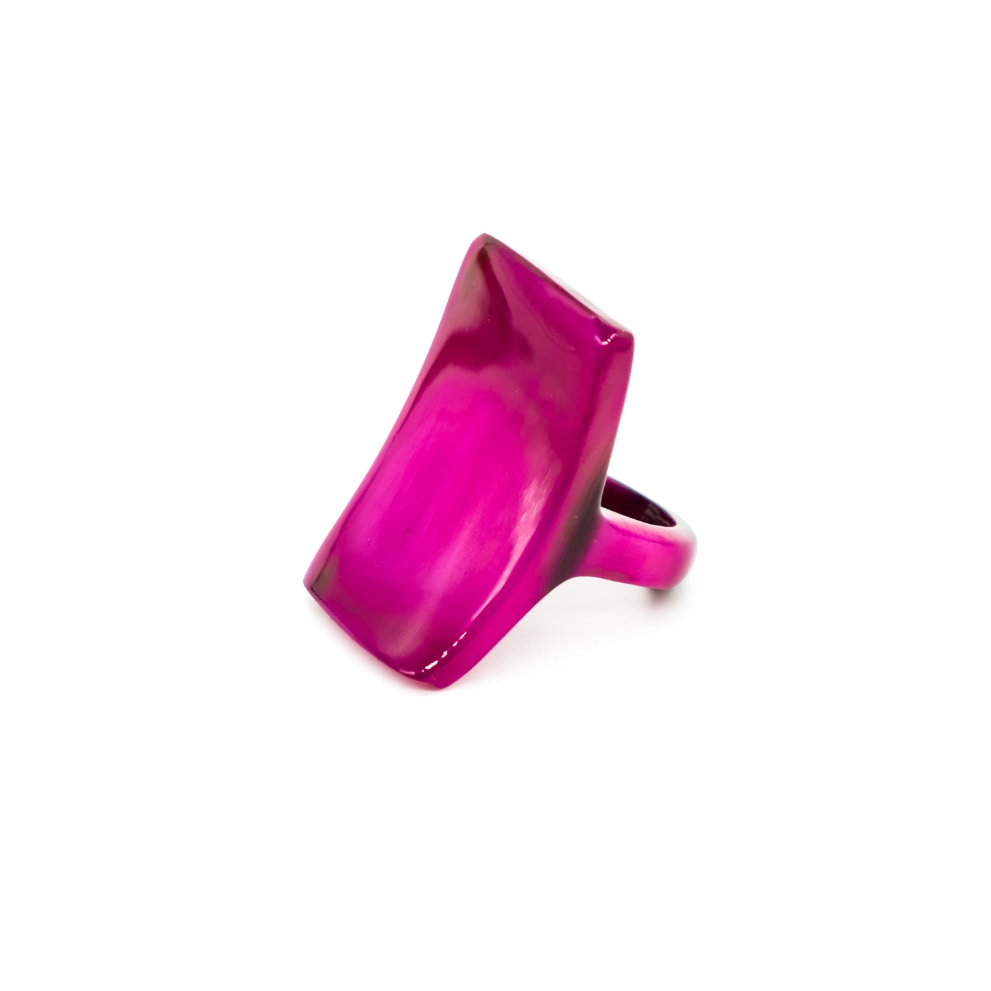 Bague corne rectangle incurvée unie IHOROMBE