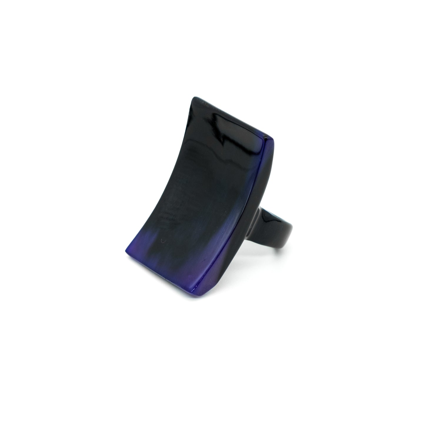 Bague corne rectangle incurvée unie IHOROMBE