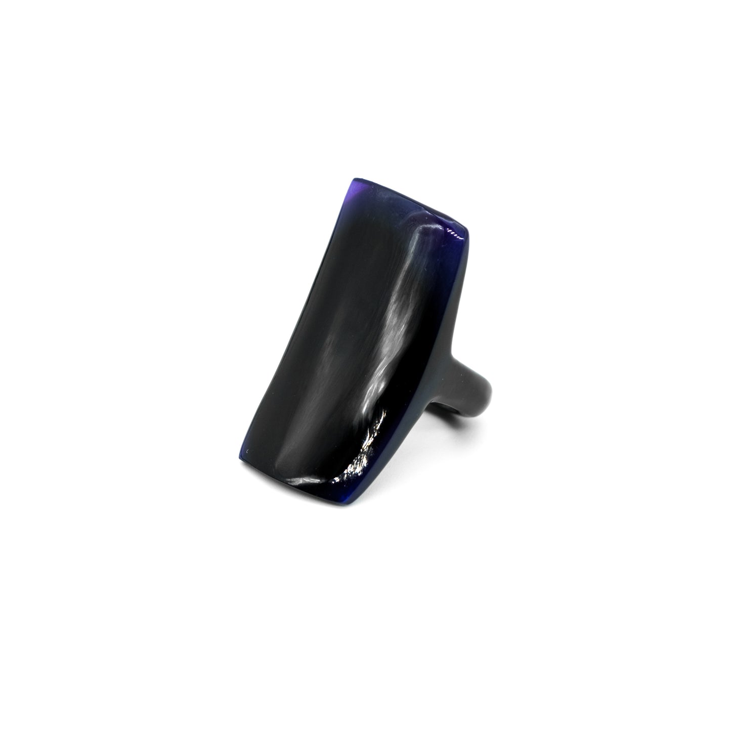 Bague corne rectangle incurvée unie IHOROMBE