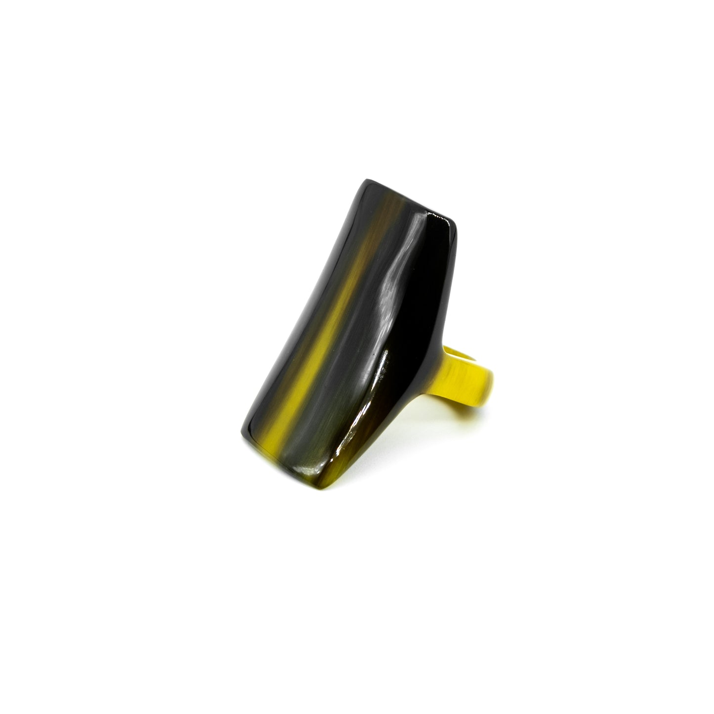 Bague corne rectangle incurvée unie IHOROMBE