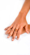 Bague corne rectangle dome ambrée MANGORO