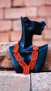 Collier rafia rectangle dentelle PANO