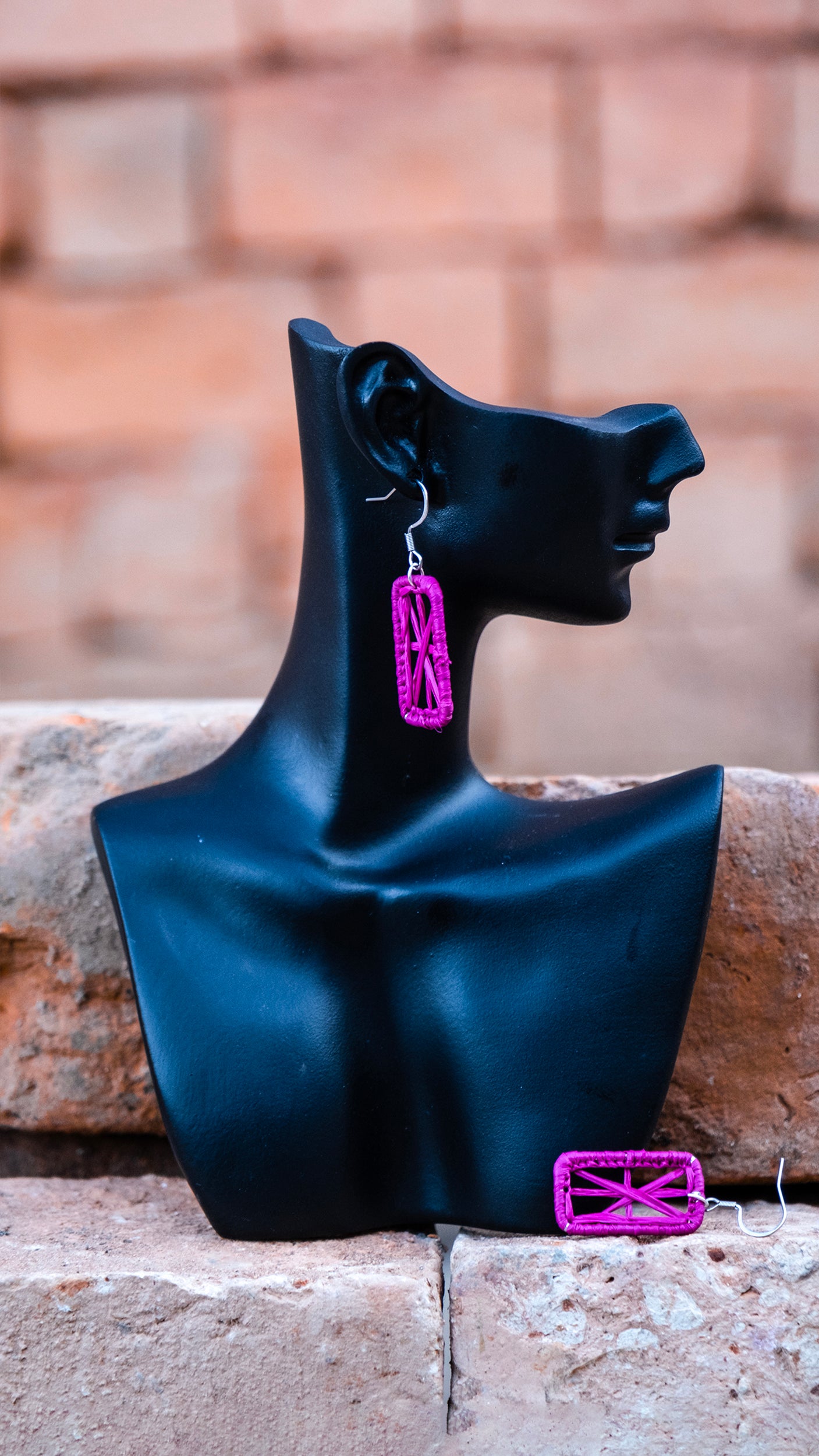 Boucles rafia étoile rectangle KINTANA